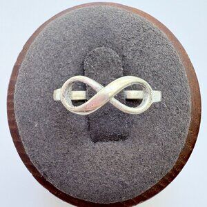 Infinity Open Design Band Ring VTG Solid Sterling Silver 925 Size 6.75